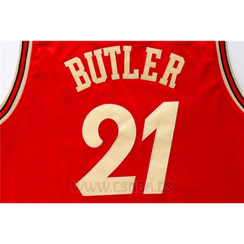Camiseta Navidad 2015 Chicago Bulls Jimmy Butler #21 Rojo